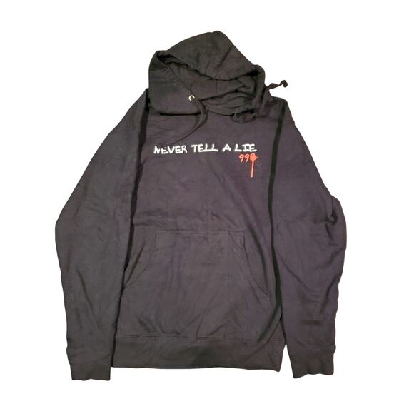 Juice Wrld 999 Hoodie Sz M Never Tell A Lie 999 Black Pullover Rap Music